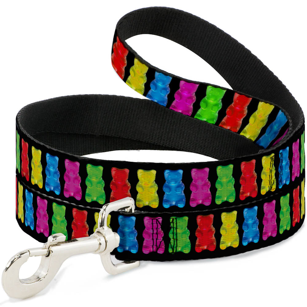 Dog Leash - Gummy Bears Black/Multi Color Dog Leashes Buckle-Down