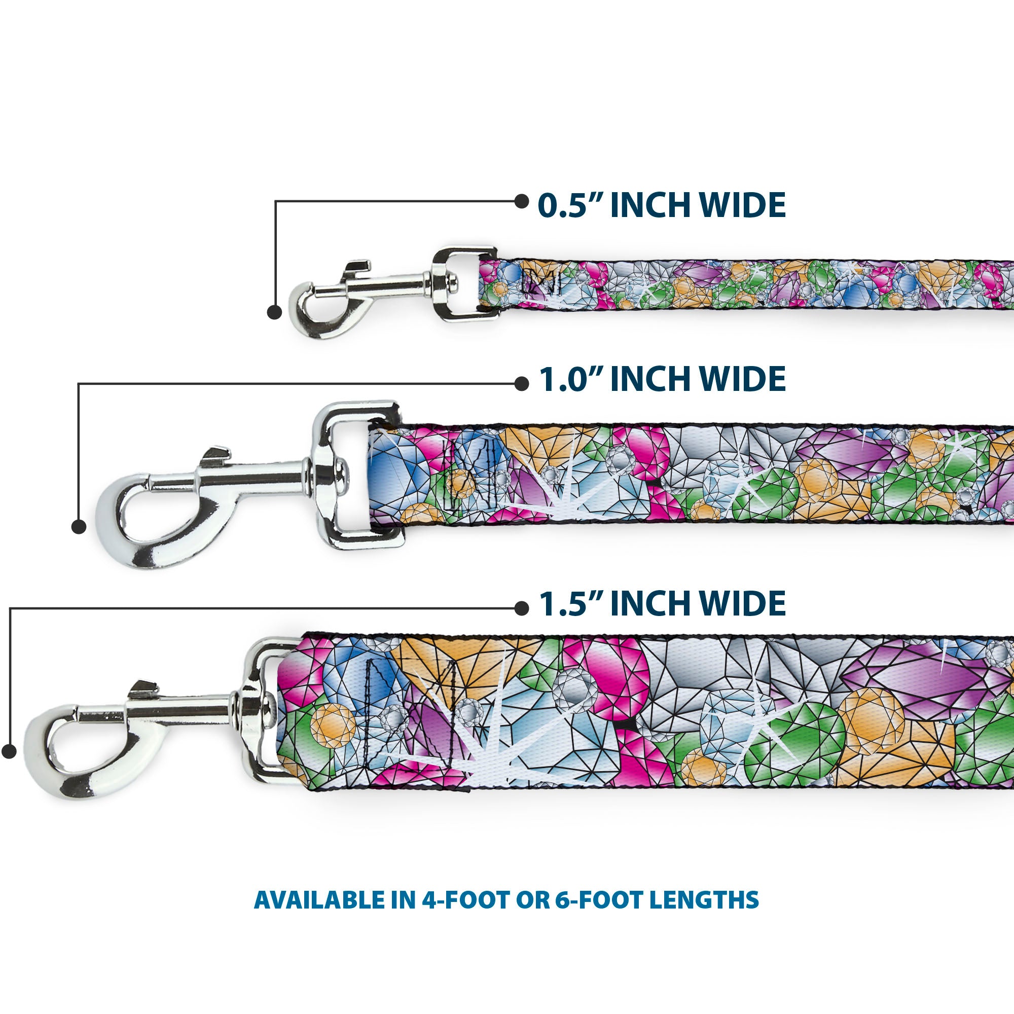 Dog Leash - Gems Stacked Multi Color Dog Leashes Buckle-Down