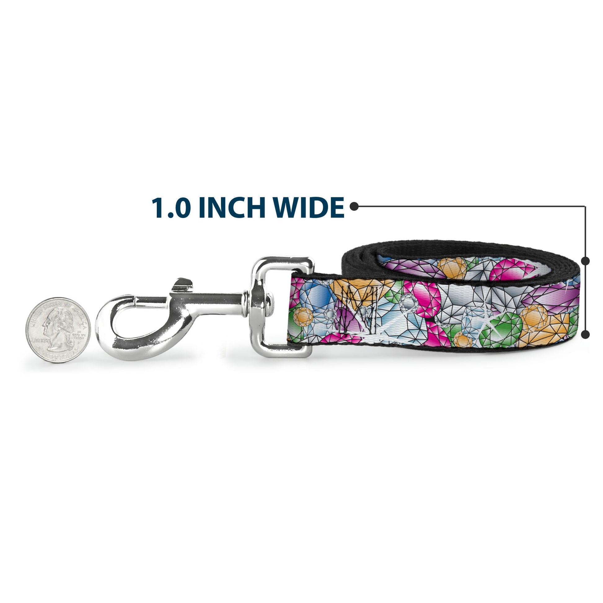 Dog Leash - Gems Stacked Multi Color Dog Leashes Buckle-Down