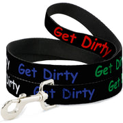 Dog Leash - GET DIRTY Black/White/Blue/Green/Red Dog Leashes Buckle-Down