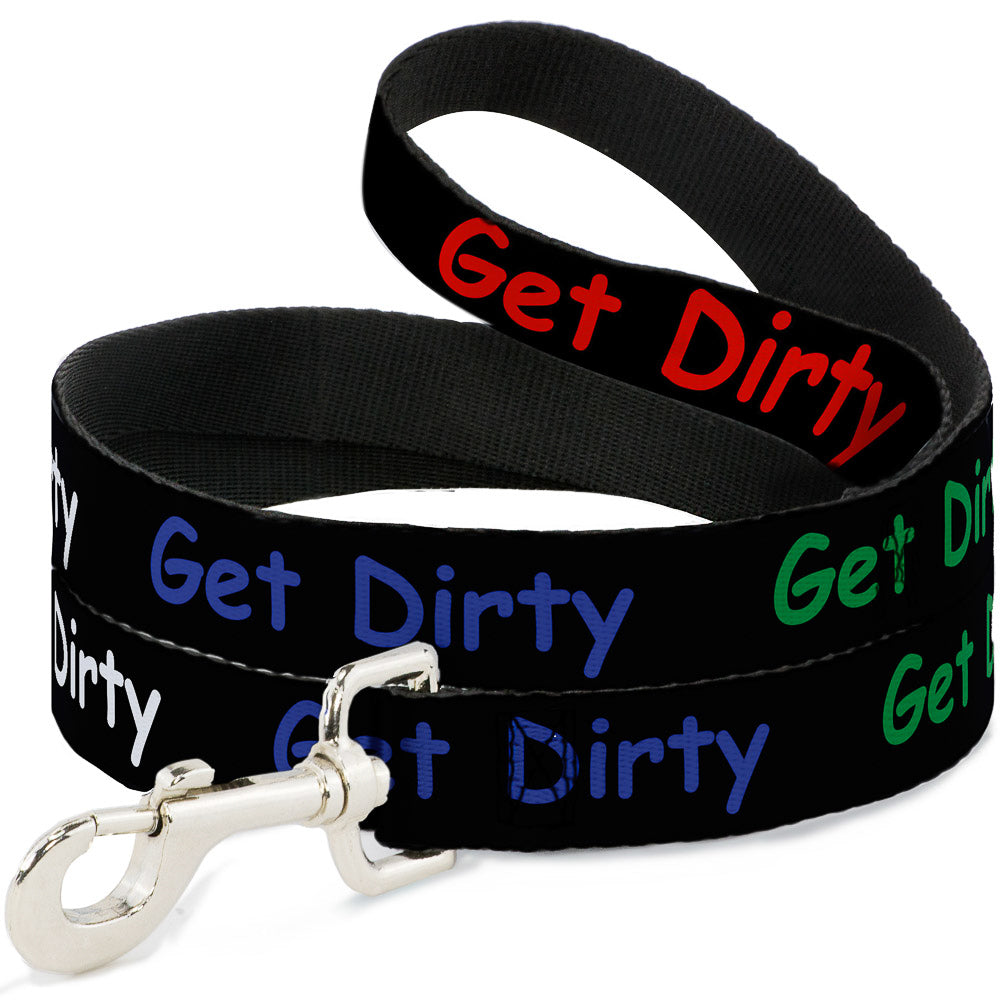 Dog Leash - GET DIRTY Black/White/Blue/Green/Red Dog Leashes Buckle-Down