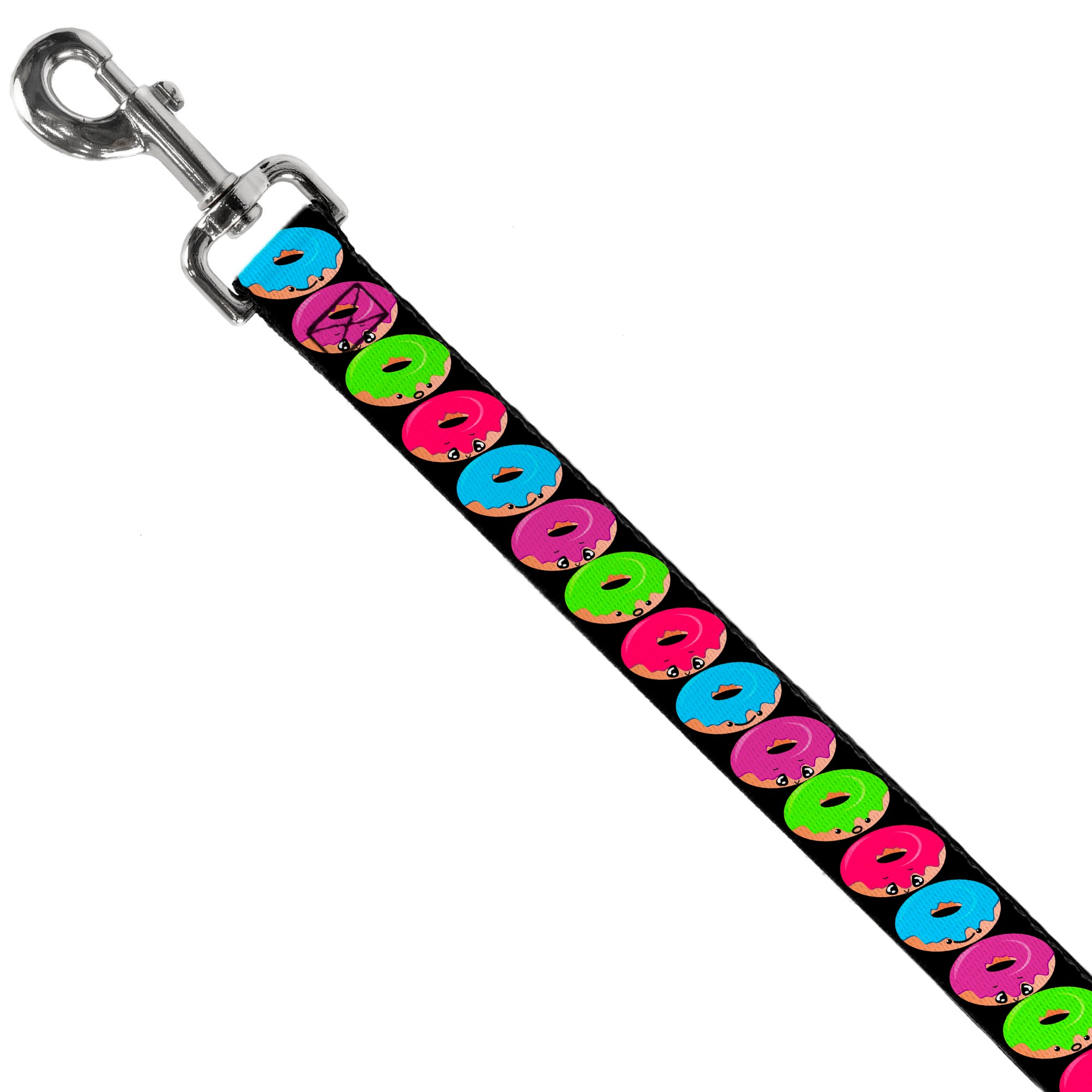 Dog Leash - Glaze Donut Expressions Black Dog Leashes Buckle-Down