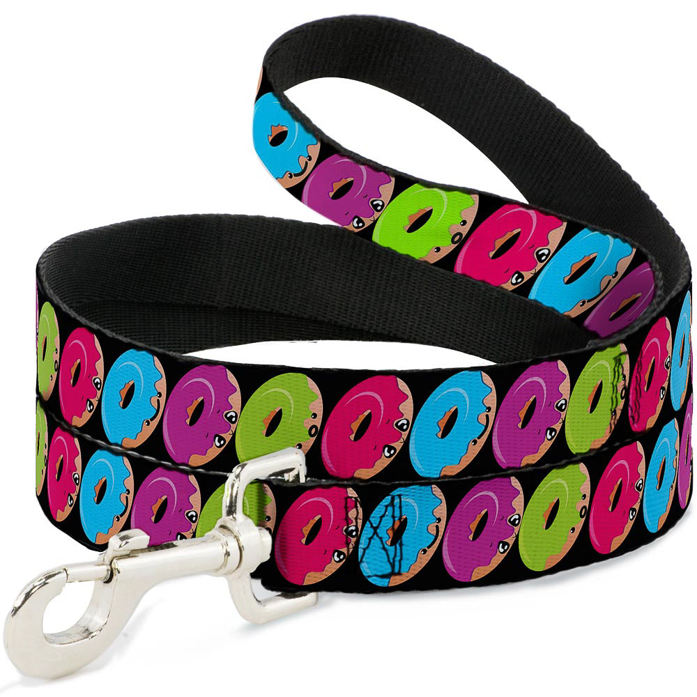 Dog Leash - Glaze Donut Expressions Black Dog Leashes Buckle-Down
