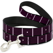 Dog Leash - Guitar Neck Black/White/Pink Dog Leashes Buckle-Down