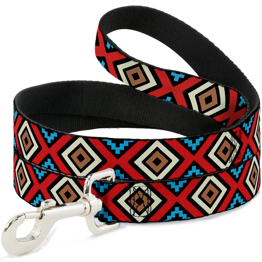 Dog Leash - Geometric1 Black/Red/Tan/Brown/Baby Blue Dog Leashes Buckle-Down