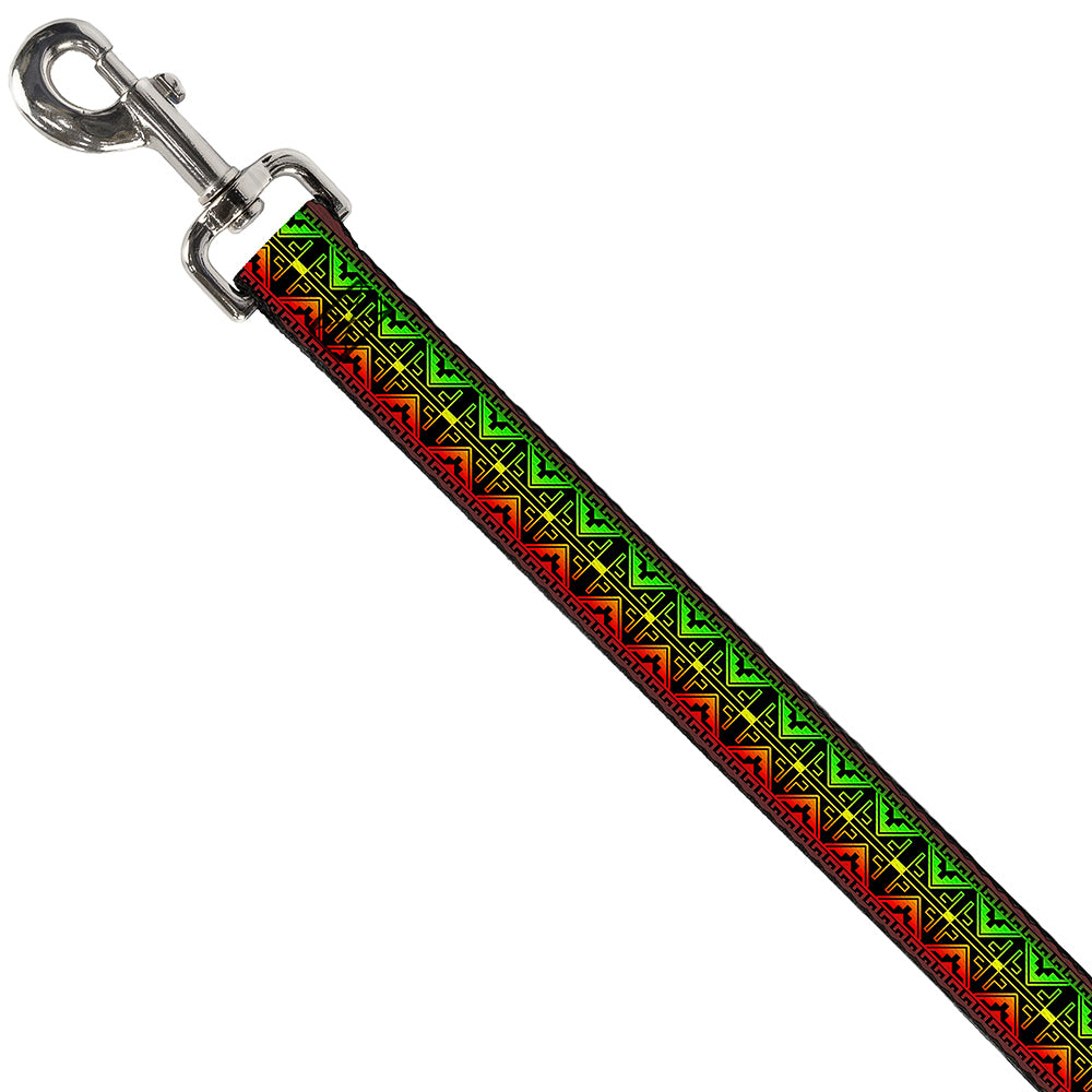 Dog Leash - Geomteric2 Black/Red/Yellow/Green Dog Leashes Buckle-Down