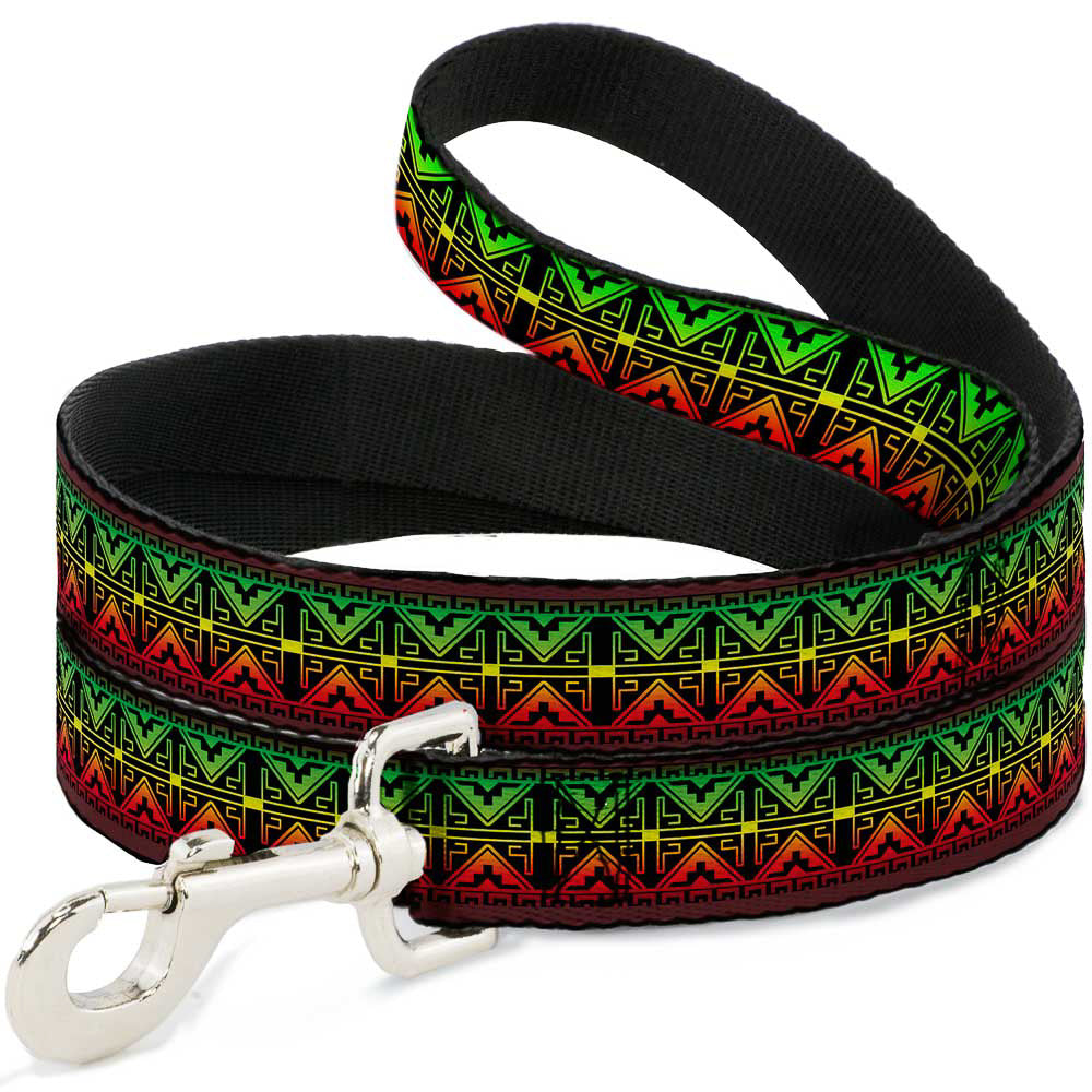 Dog Leash - Geomteric2 Black/Red/Yellow/Green Dog Leashes Buckle-Down