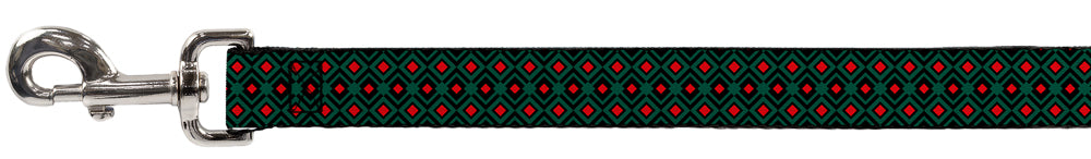 Dog Leash - Geometric3 Black/Forest Green/Red Dog Leashes Buckle-Down