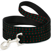 Dog Leash - Geometric3 Black/Forest Green/Red Dog Leashes Buckle-Down