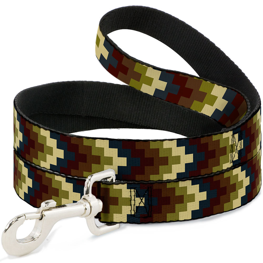 Dog Leash - Geometric4 Tan/Blue/Wine/Brown/Olive Dog Leashes Buckle-Down