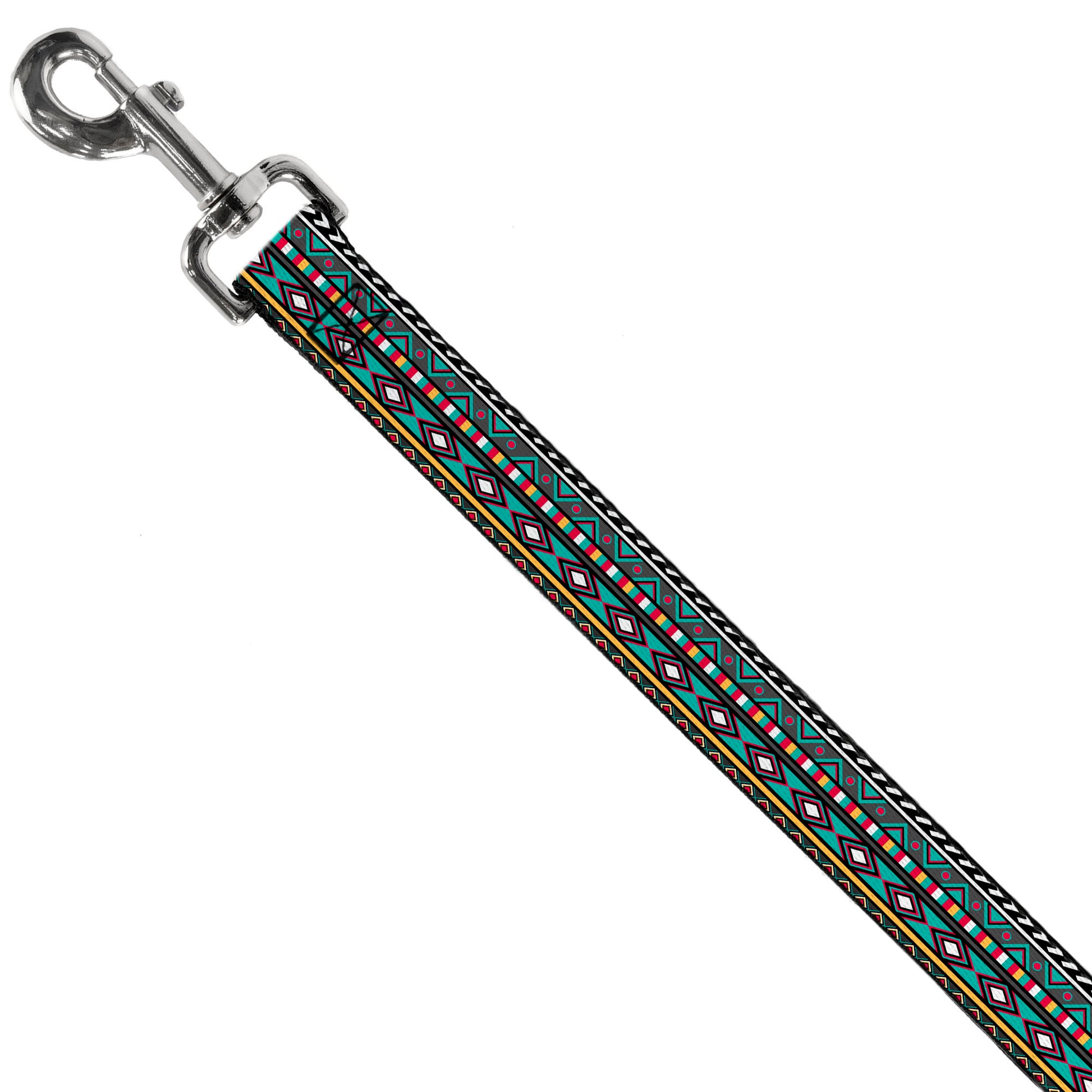 Dog Leash - Geometric5 Gray/Teal/White/Pink/Yellow Dog Leashes Buckle-Down