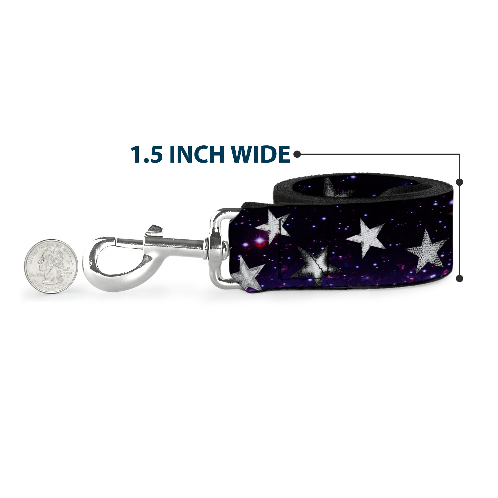 Dog Leash - Glowing Stars in Space Black/Purple/White Dog Leashes Buckle-Down