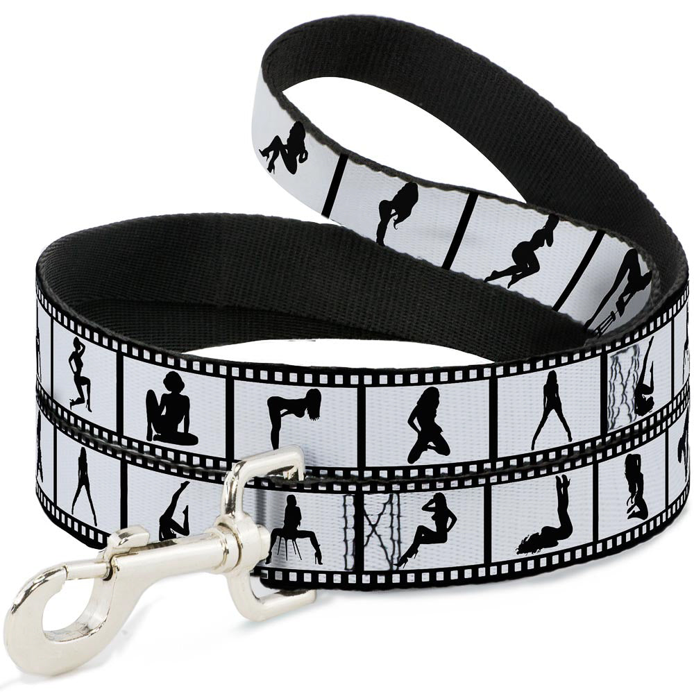 Dog Leash - Girls Posing Film Strip White/Black Dog Leashes Buckle-Down