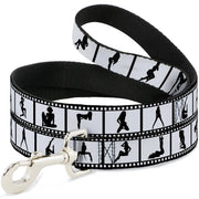 Dog Leash - Girls Posing Film Strip White/Black Dog Leashes Buckle-Down