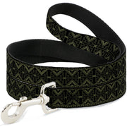 Dog Leash - Geometric7 Black/Olive Dog Leashes Buckle-Down