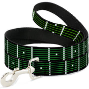 Dog Leash - Guitar Neck Black/White/Lime Green Dog Leashes Buckle-Down