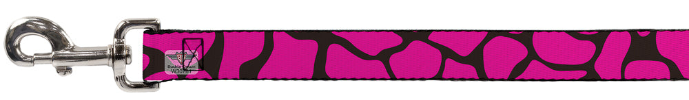 Dog Leash - Giraffe Spots Black/Fuchsia Dog Leashes Buckle-Down