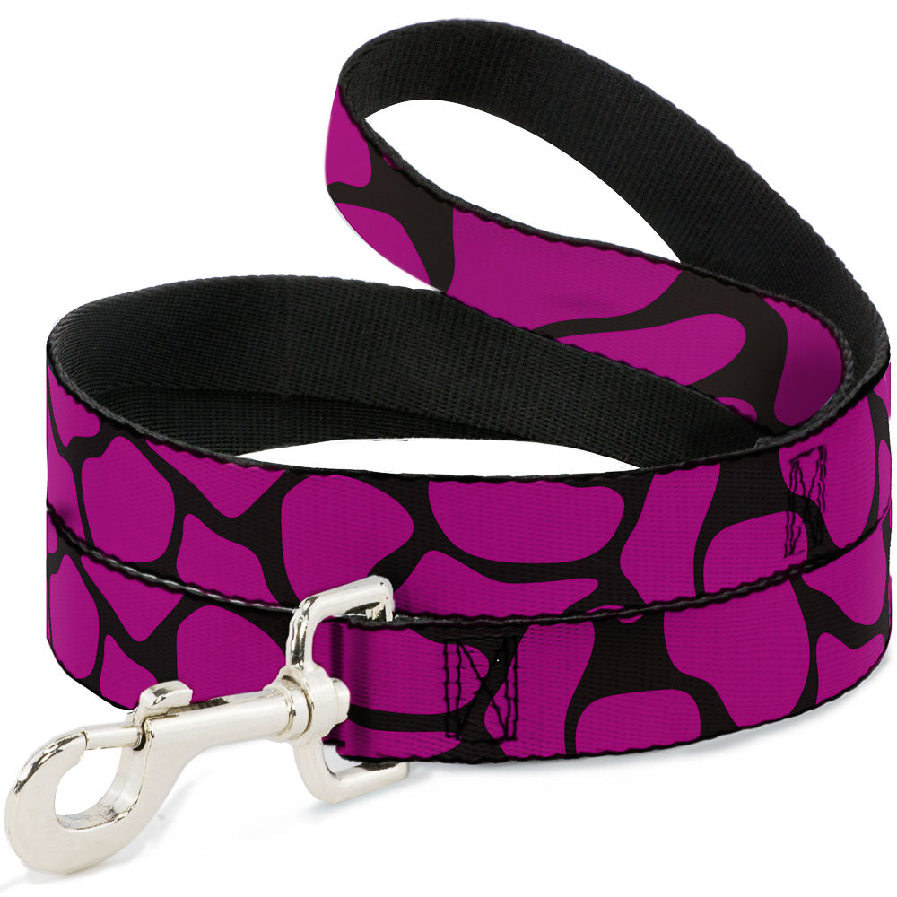 Dog Leash - Giraffe Spots Black/Fuchsia Dog Leashes Buckle-Down