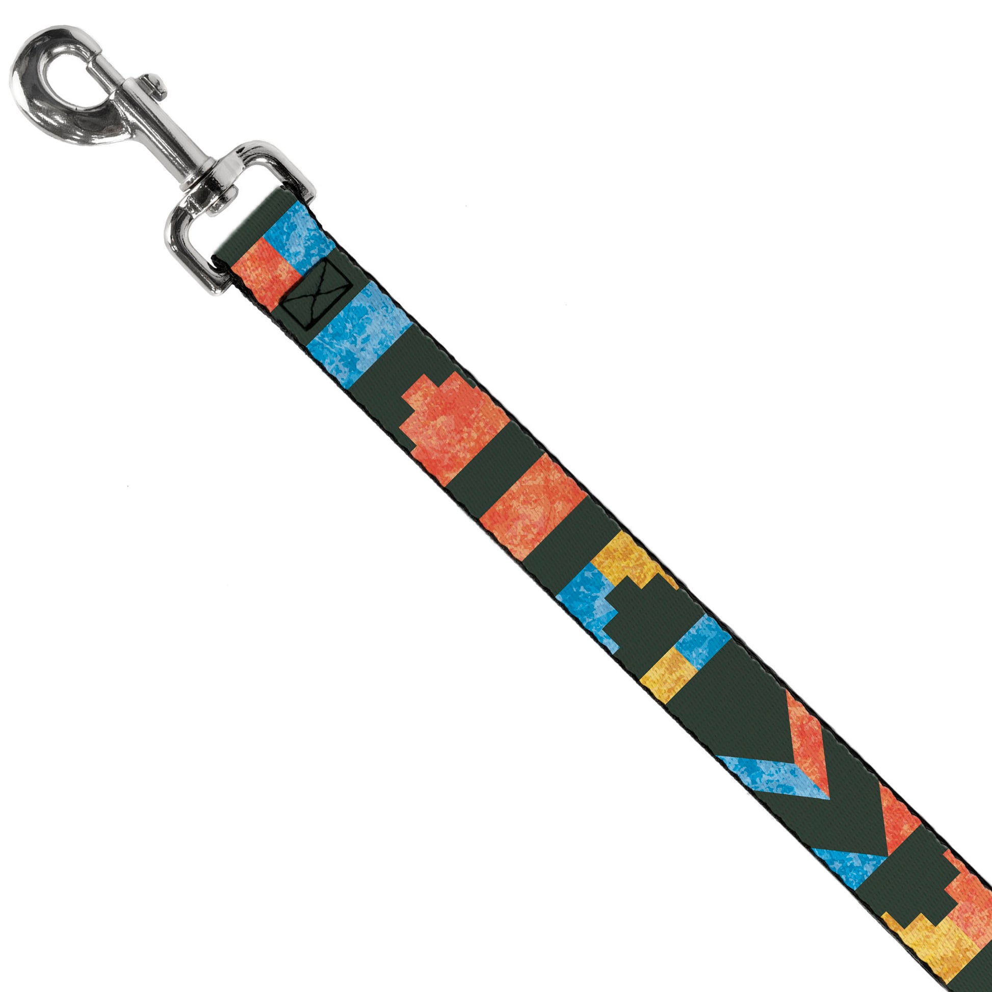 Dog Leash - Geometric8 Charcoal/Orange/Gold/Blue Dog Leashes Buckle-Down