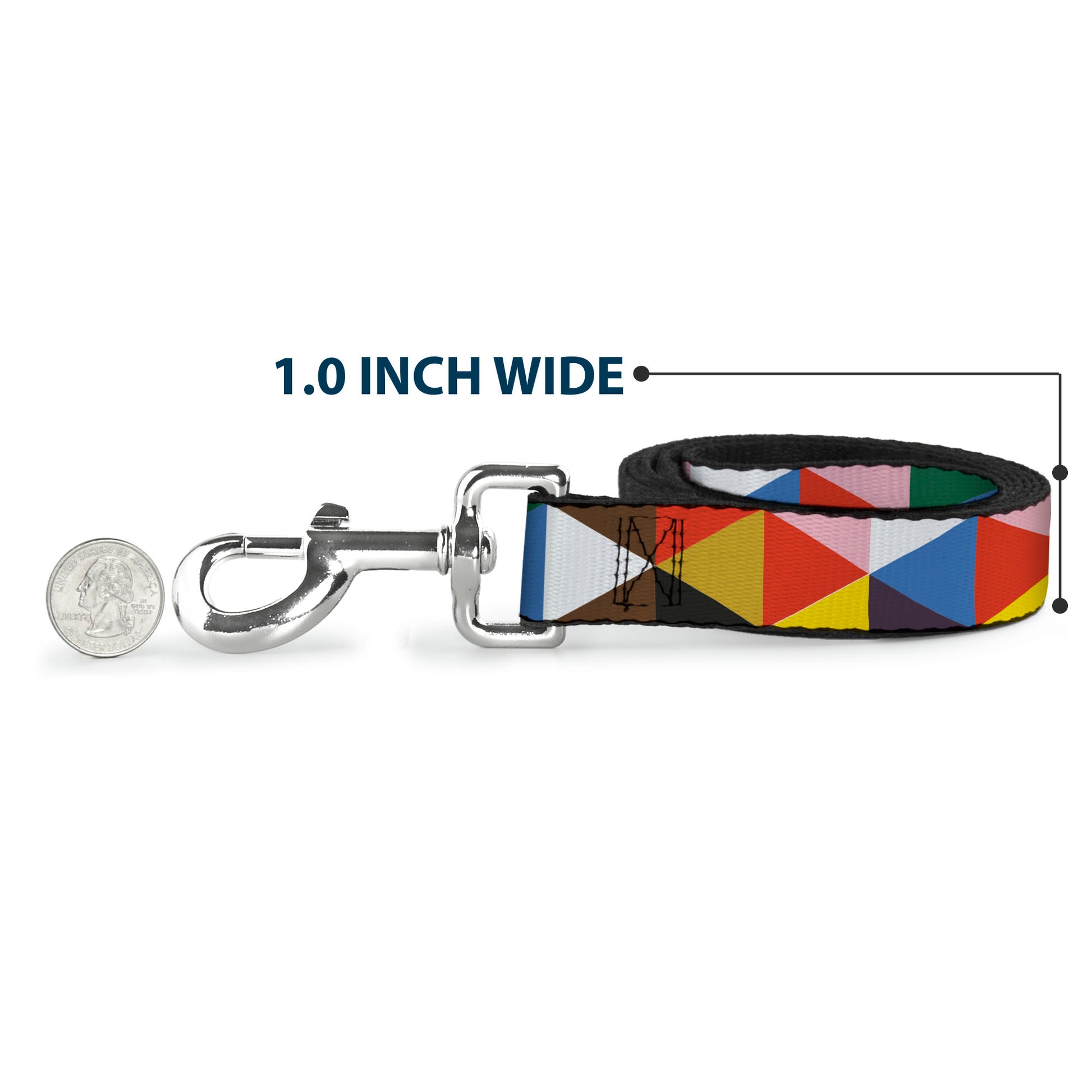 Dog Leash - Geometric Triangle Blocks Multi Color Dog Leashes Buckle-Down
