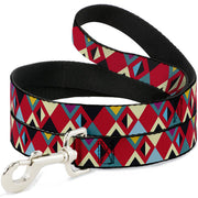 Dog Leash - Geometric9 Black/Red/Turquoise/Ivory Dog Leashes Buckle-Down