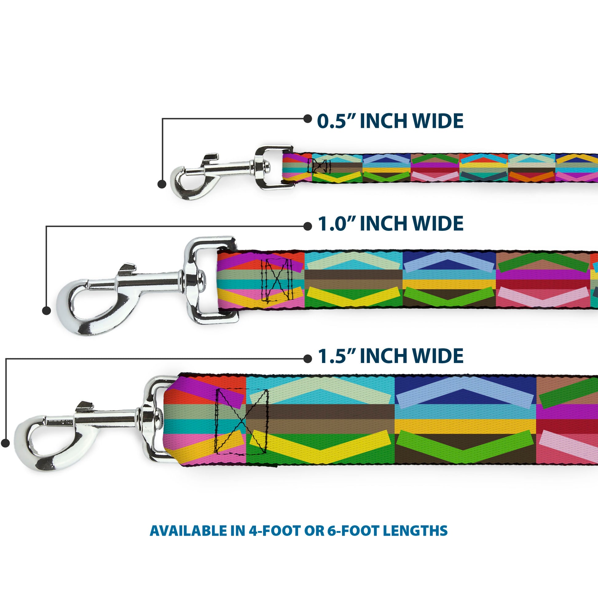 Dog Leash - Geometric10 Multi Color Dog Leashes Buckle-Down