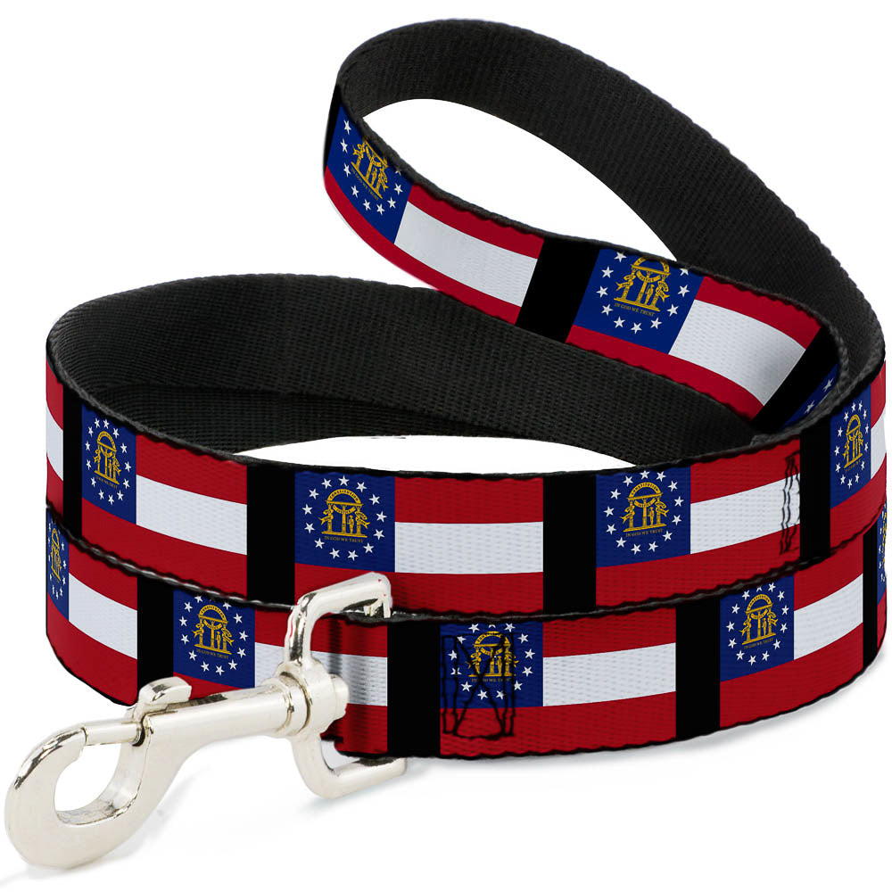 Dog Leash - Georgia Flags/Black Dog Leashes Buckle-Down