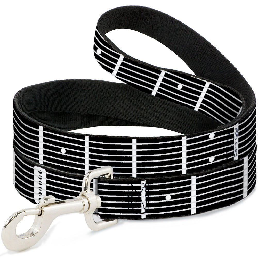 Dog Leash - Guitar Neck Black/White Dog Leashes Buckle-Down