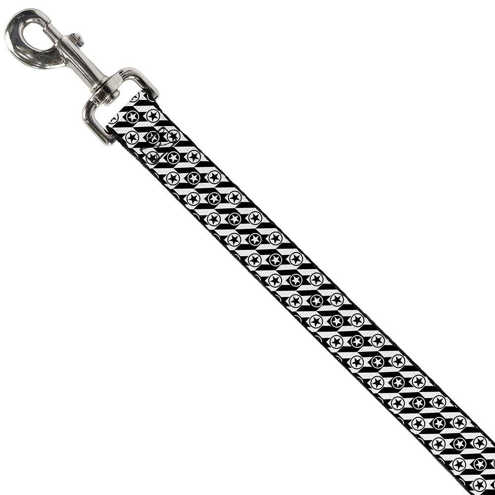 Dog Leash - Houndstooth Star Black/White Dog Leashes Buckle-Down
