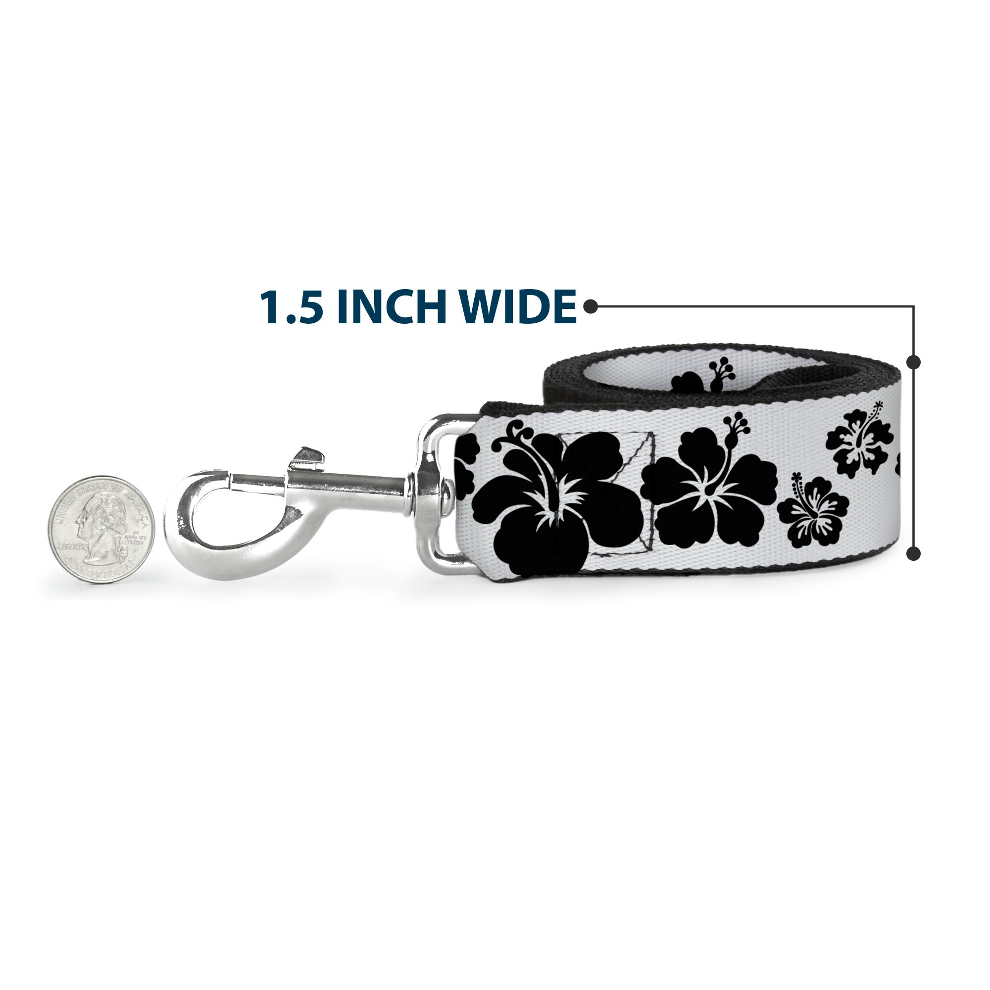 Dog Leash - Hibiscus White/Black Dog Leashes Buckle-Down