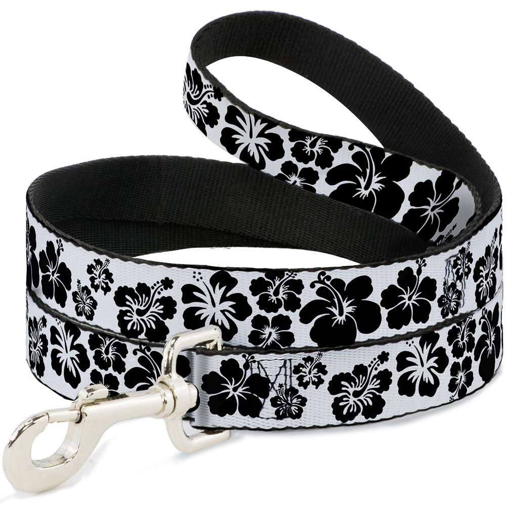 Dog Leash - Hibiscus White/Black Dog Leashes Buckle-Down