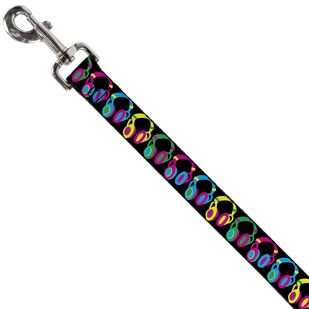 Dog Leash - Headphones Black/Neon Dog Leashes Buckle-Down