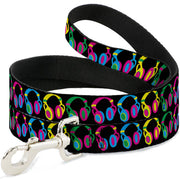 Dog Leash - Headphones Black/Neon Dog Leashes Buckle-Down