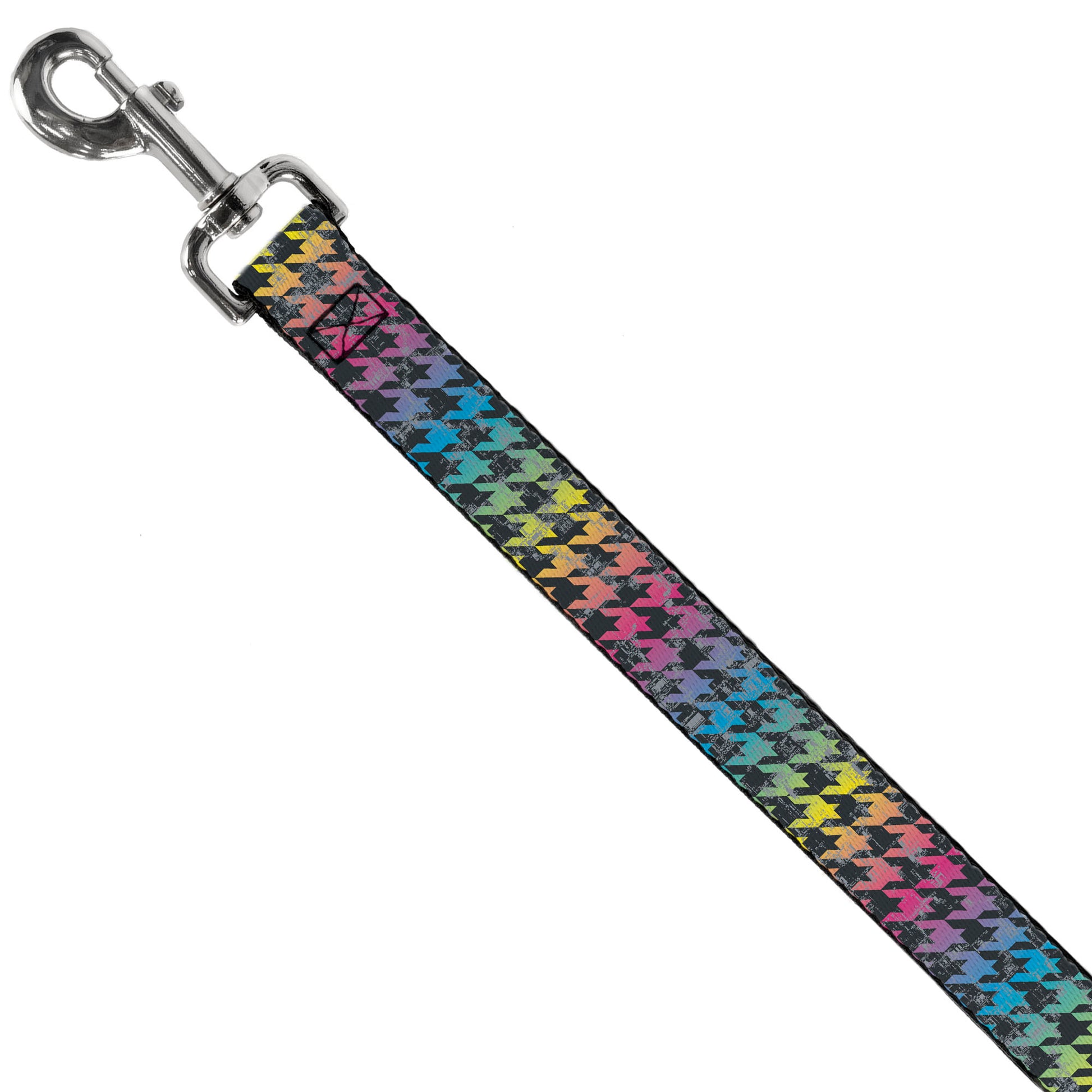 Dog Leash - Houndstooth Black/Rainbow Dog Leashes Buckle-Down