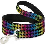 Dog Leash - Houndstooth Black/Rainbow Dog Leashes Buckle-Down