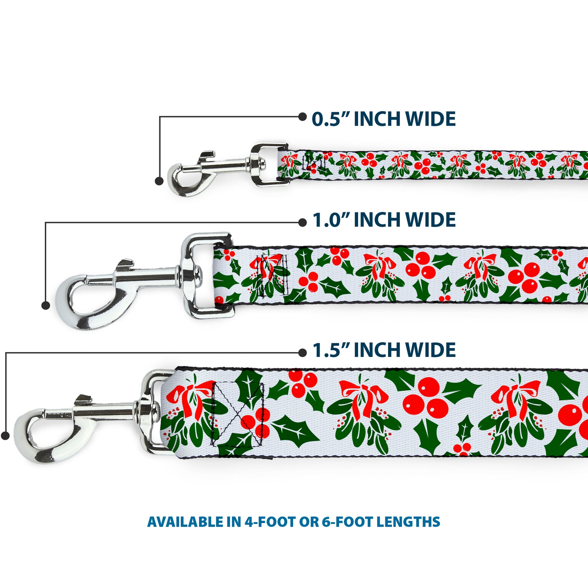 Dog Leash - Holly & Mistletoe Dog Leashes Buckle-Down