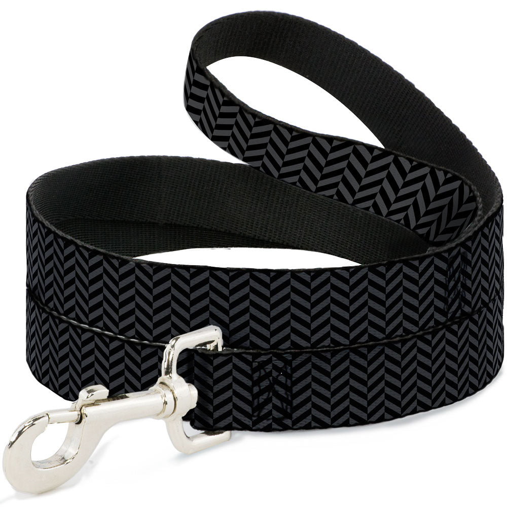 Dog Leash - Herringbone Black/Gray Dog Leashes Buckle-Down