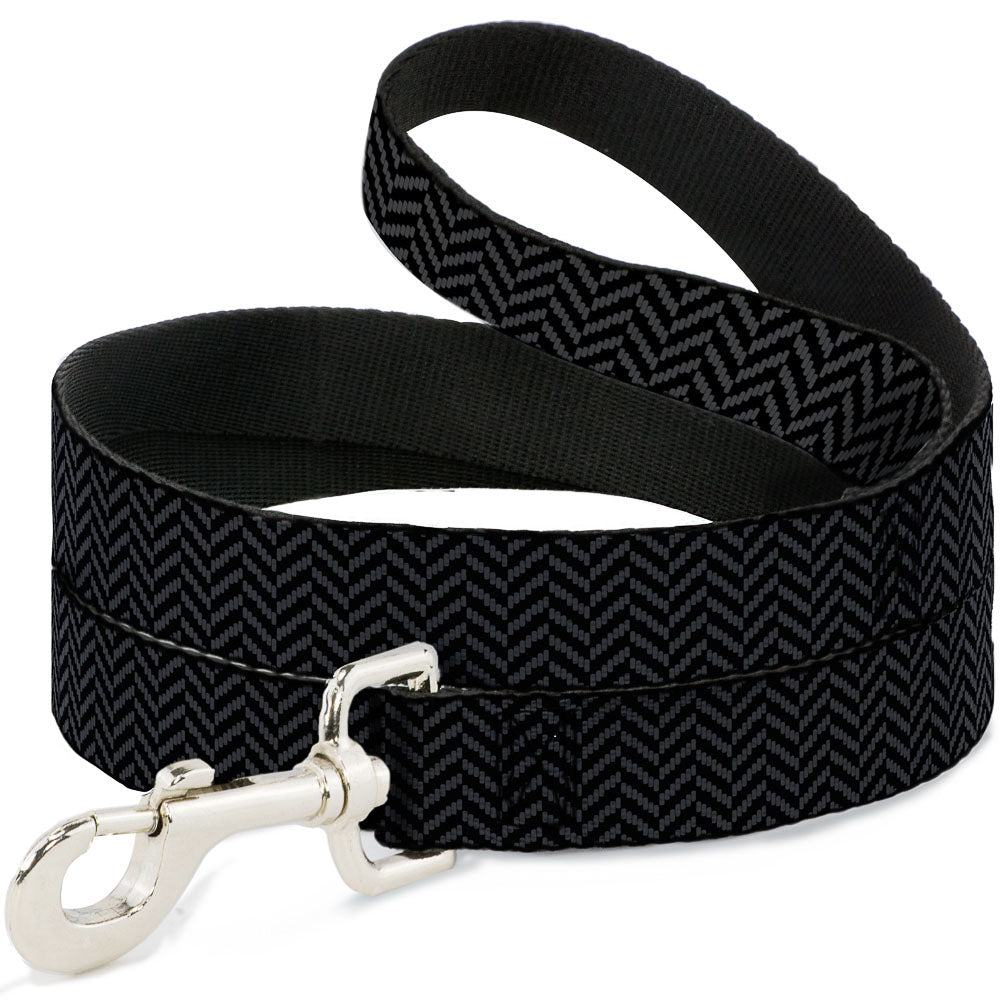 Dog Leash - Herringbone Jagged Black/Gray Dog Leashes Buckle-Down