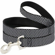 Dog Leash - Herringbone Jagged Black/White Dog Leashes Buckle-Down