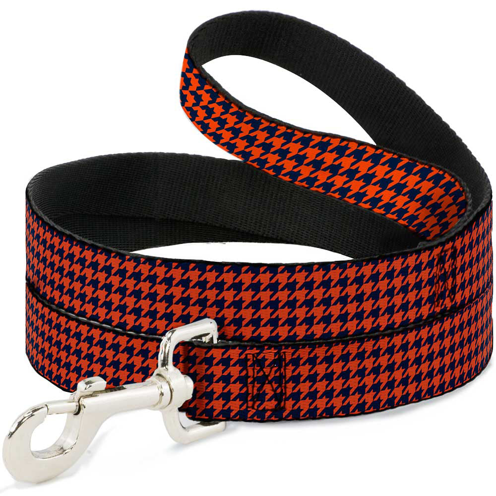 Dog Leash - Houndstooth Orange/Blue Dog Leashes Buckle-Down
