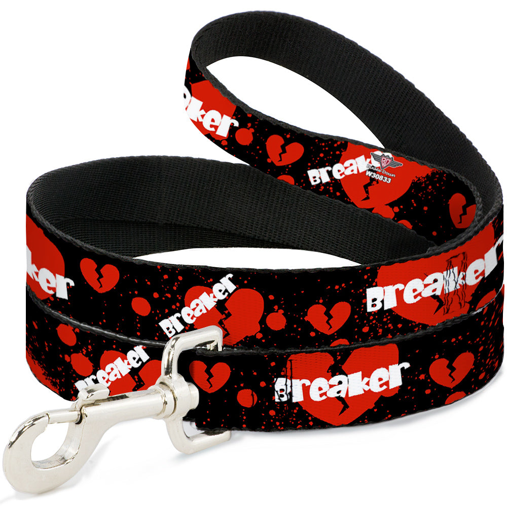 Dog Leash - Heart Breaker Black/White/Red Dog Leashes Buckle-Down