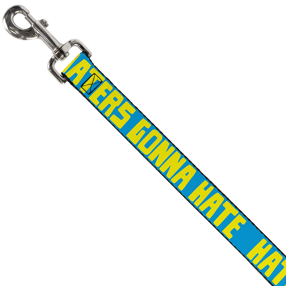 Dog Leash - HATERS GONNA HATE Turquoise/Yellow Dog Leashes Buckle-Down