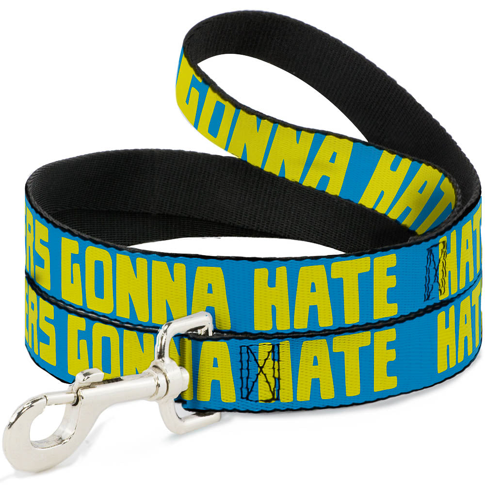 Dog Leash - HATERS GONNA HATE Turquoise/Yellow Dog Leashes Buckle-Down