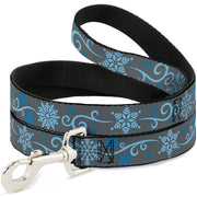 Dog Leash - Holiday Snowflakes Gray/Blue Dog Leashes Buckle-Down