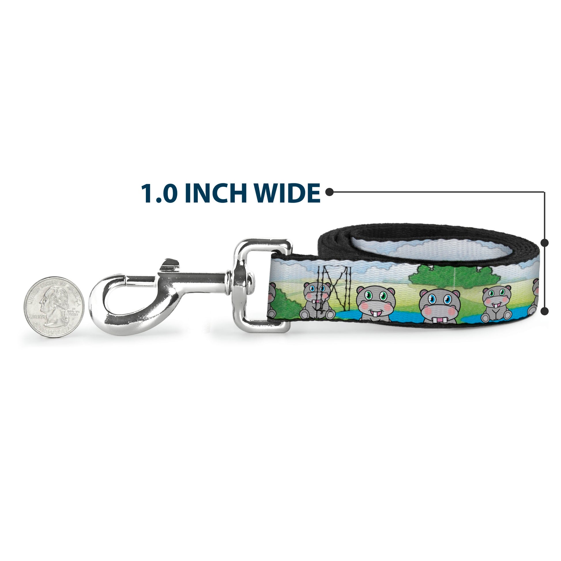 Dog Leash - Hippo Cartoon Dog Leashes Buckle-Down