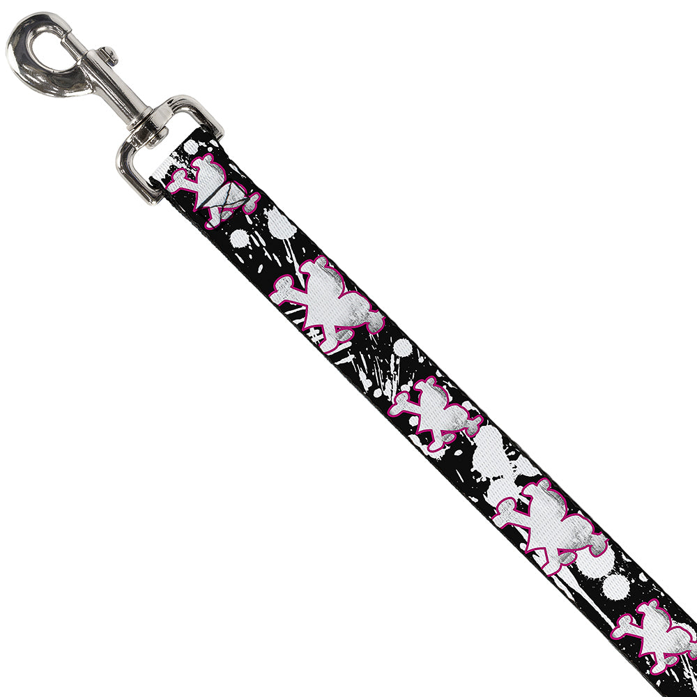 Dog Leash - Heart & Cross Bones w/Splatter Black/White Dog Leashes Buckle-Down