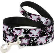 Dog Leash - Heart & Cross Bones w/Splatter Black/White Dog Leashes Buckle-Down