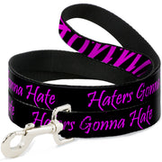 Dog Leash - Haters Gonna Hate w/Gem Black/Fuchsia Dog Leashes Buckle-Down
