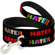 Dog Leash - HATER Black/Red/Rainbow Fade Dog Leashes Buckle-Down