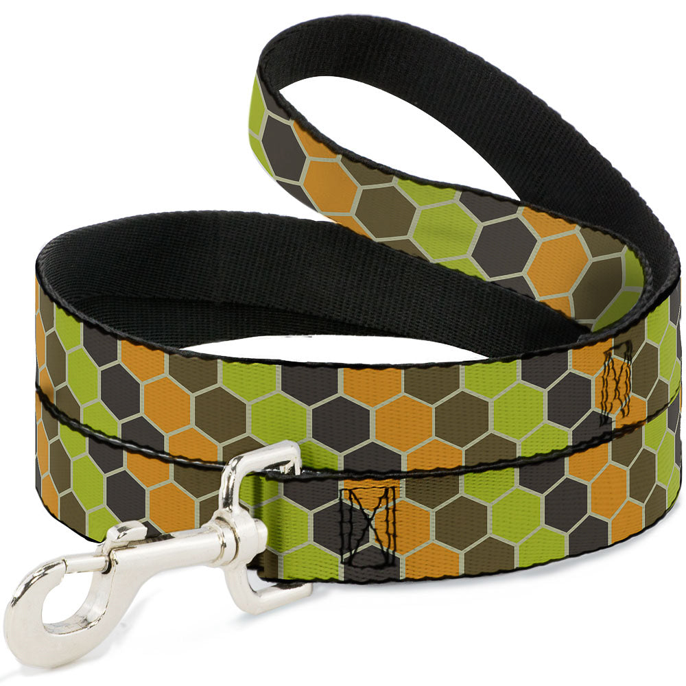 Dog Leash - Honeycomb Greens/Orange Dog Leashes Buckle-Down